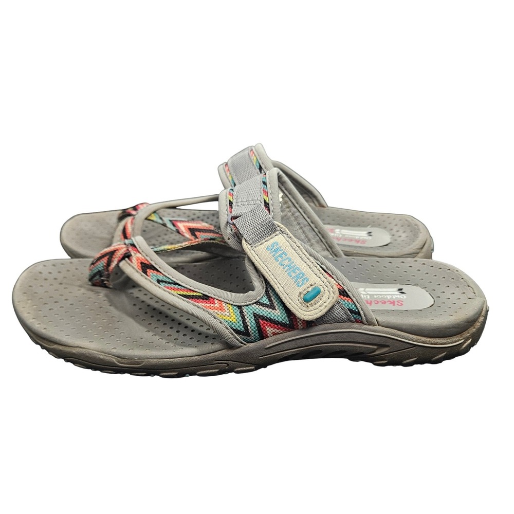 Skechers Sz 7 Performance On-The-Go 600 Gray Multi Color Outdoor Sandals #319